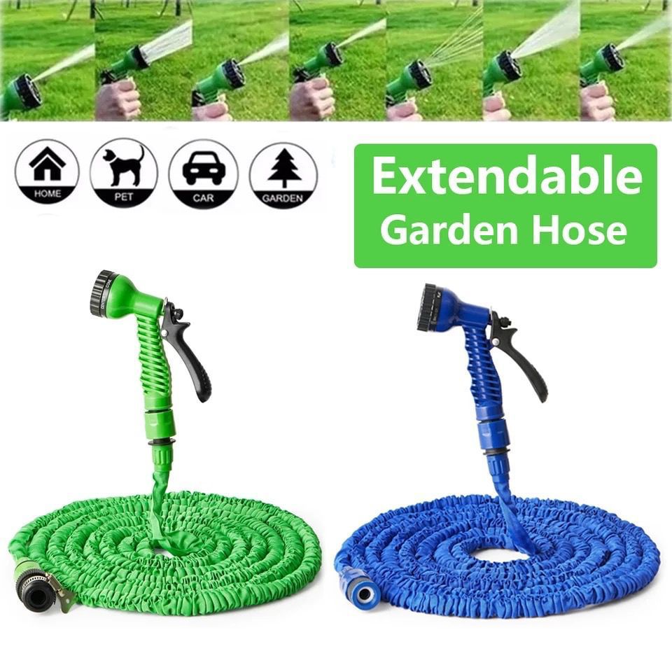 Expandable Magic Water Hose Pipe 50 ft & 100 ft | Spray Nozzle