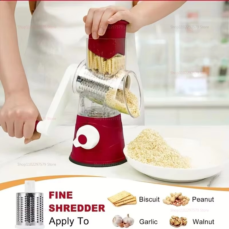 3-in-1 Vegetable Cutter & Slicer | Manual Cheese Grater & Food Chopper