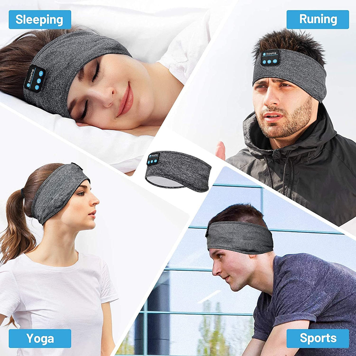 2-in-1 Bluetooth Headband with Eye Mask | Wireless Headphones