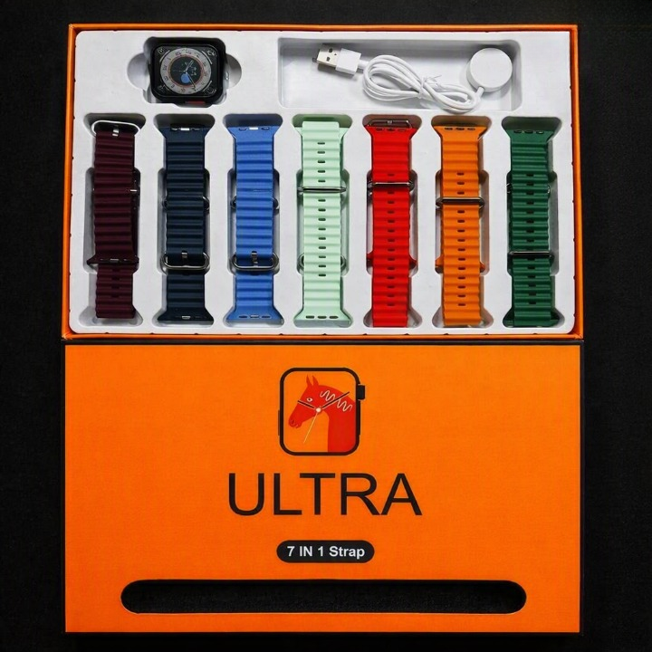 7-in-1 Ultra 3 Smart Watch with 7 Colorful Straps | Smartwatch