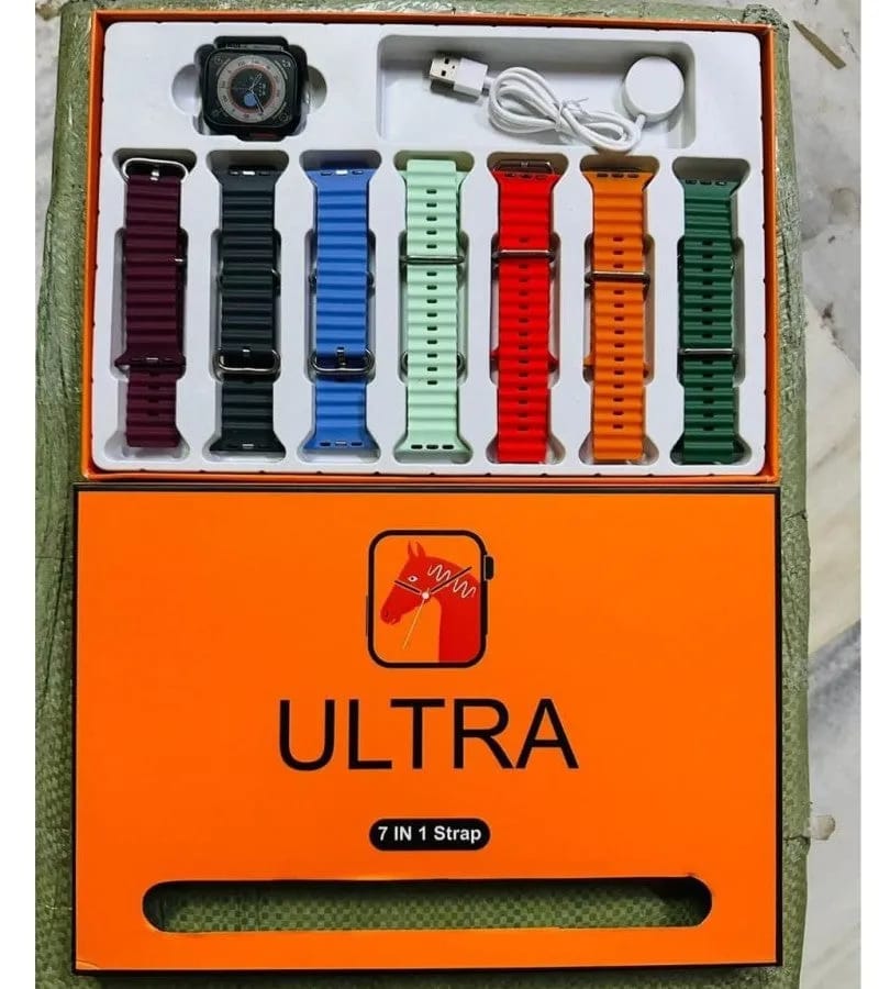 7-in-1 Ultra 3 Smart Watch with 7 Colorful Straps | Smartwatch