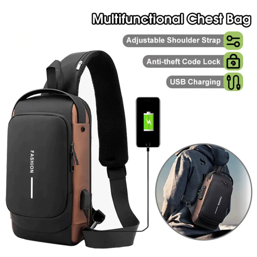 Anti-Theft Cross Body Bag with Password Lock | Travel Bag