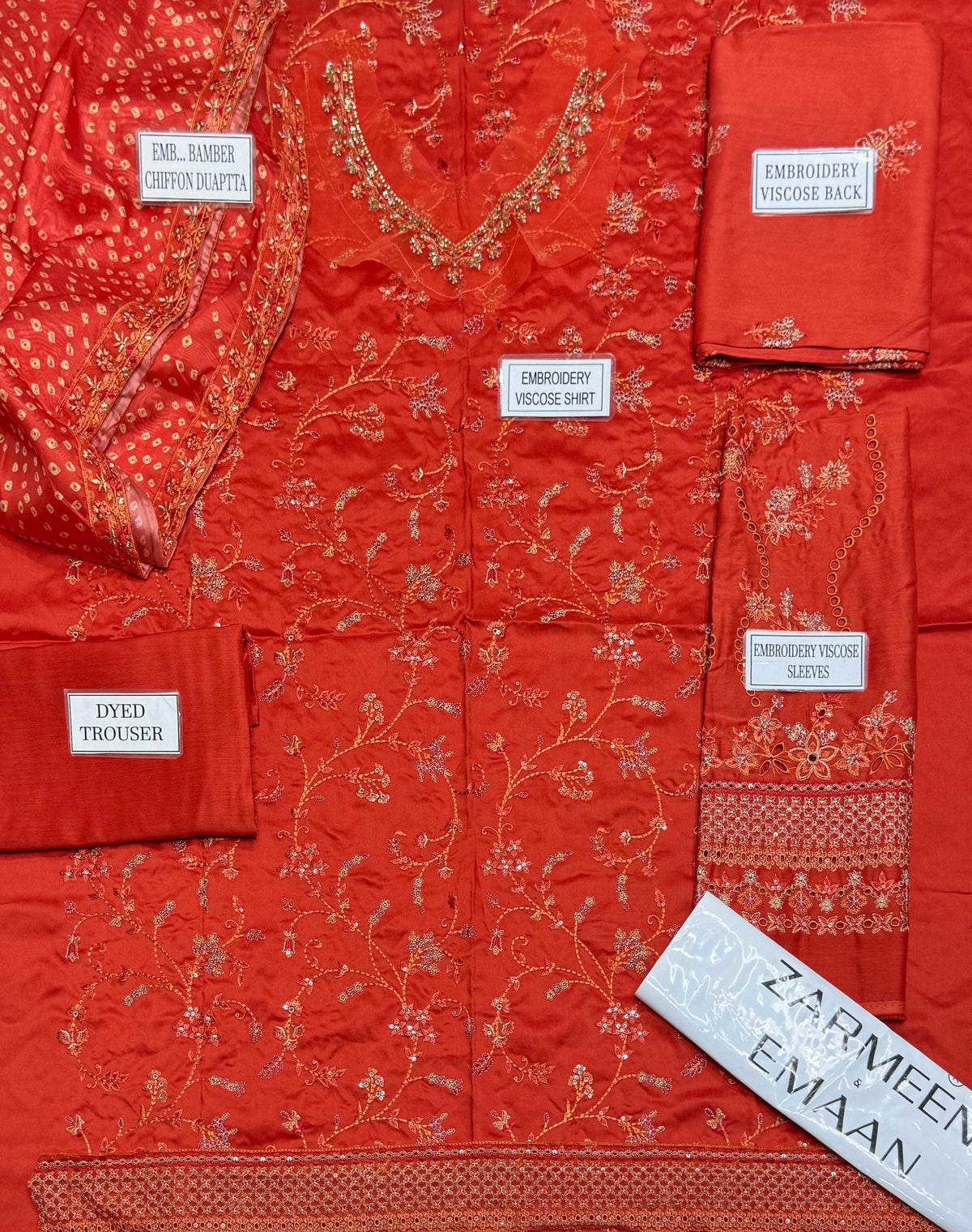 Zarmeen Emaan Fancy Embroidered 3-Piece Suit | NexoraDeals