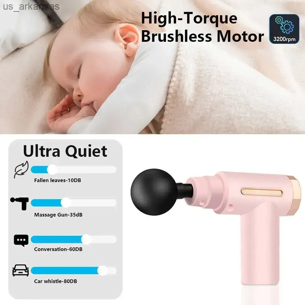 Smart Quiet Massage Gun with 4 Heads | Portable Muscle Massager