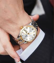 Premium Two-Tone Quartz Watch | Silver & Gold Chain