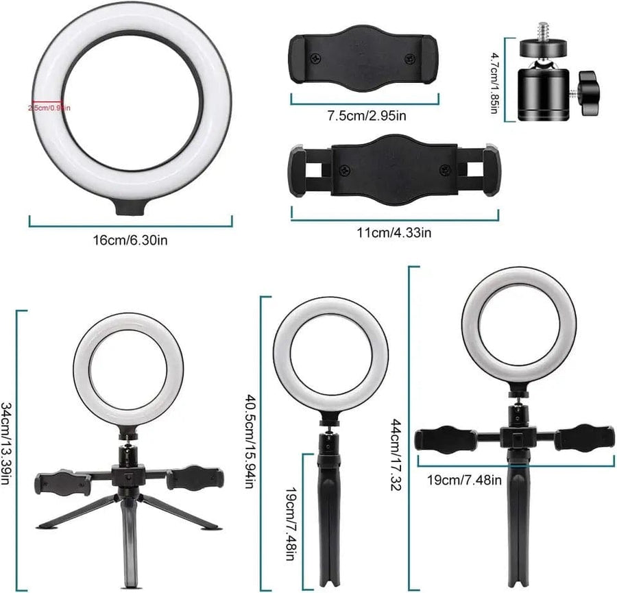 Dual Mobile Clip Ring Light | Selfie & Live Streaming Light