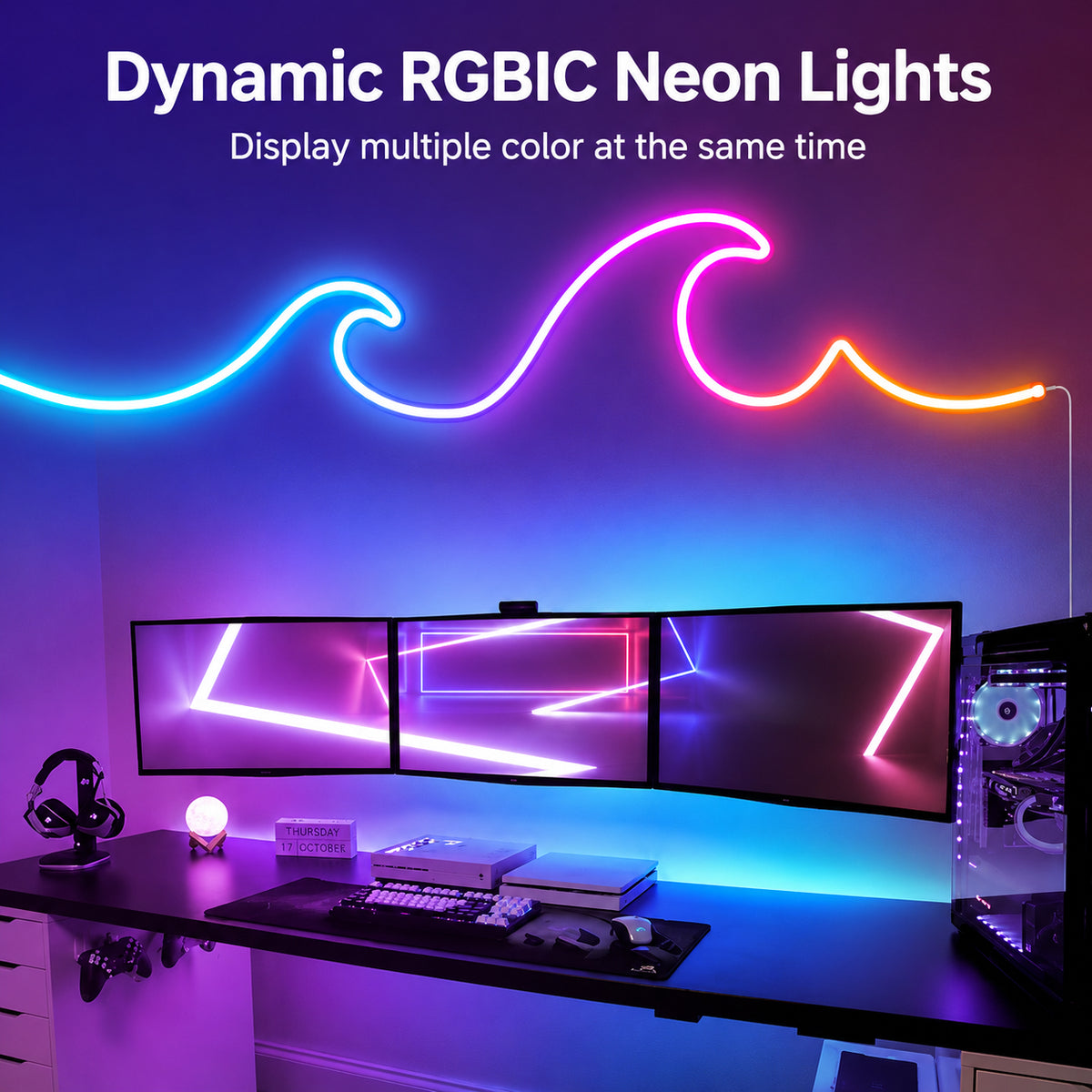 Neon RGB LED Strip Lights with Remote & App Control