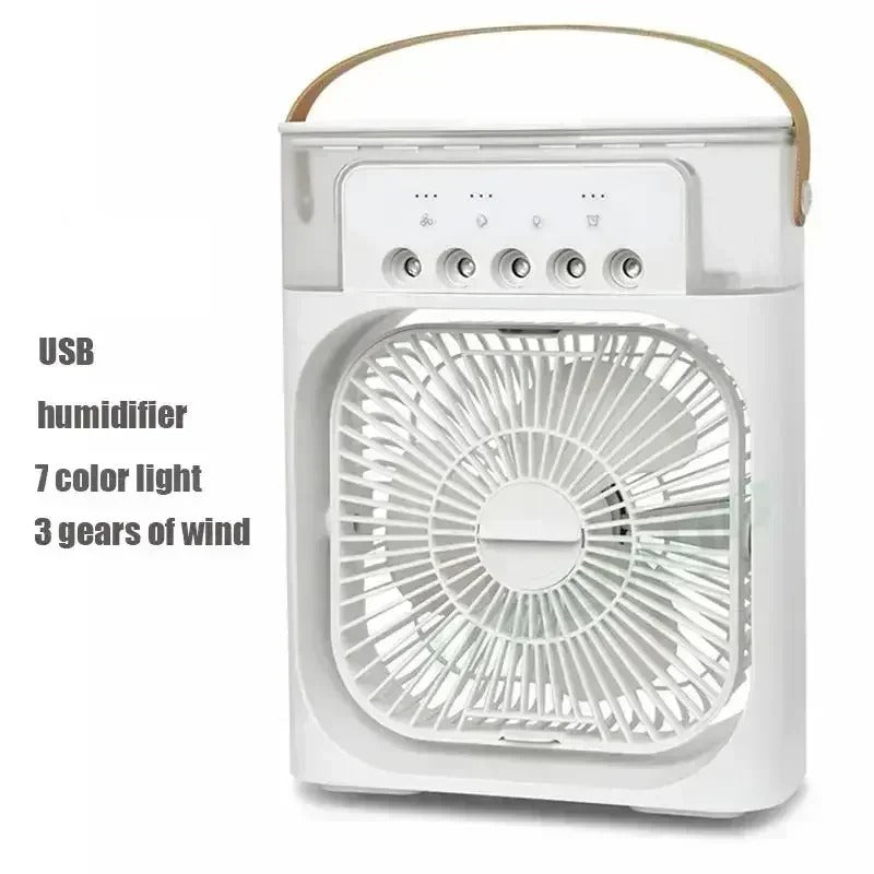 3-in-1 Mini Air Cooler Fan | Portable Humidifier & LED Light