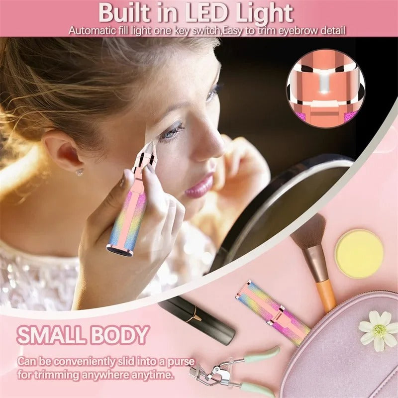 2-in-1 Electric Eyebrow Trimmer with LED Light | Nexora Deals