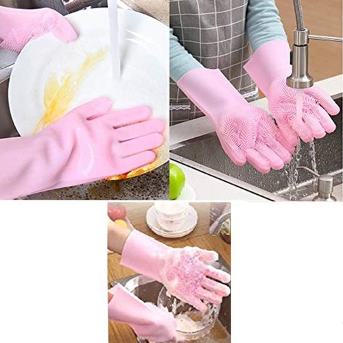 Silicone Washing Gloves | Reusable Full Finger Cleaning Gloves