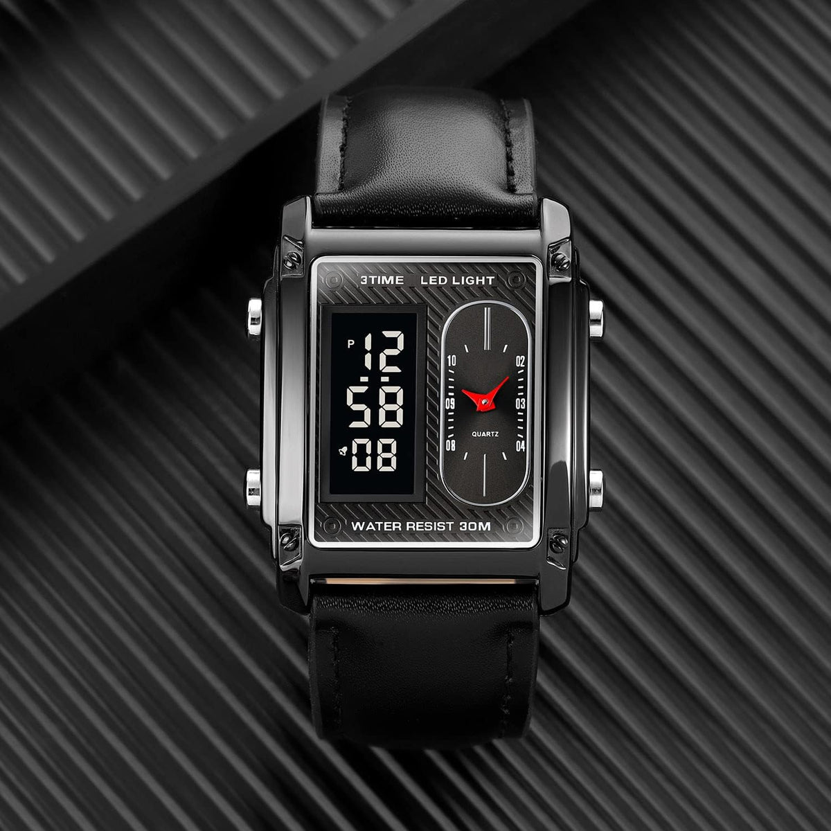 SKMEI 1868 Men's Digital Analog Watch | Black & Gold