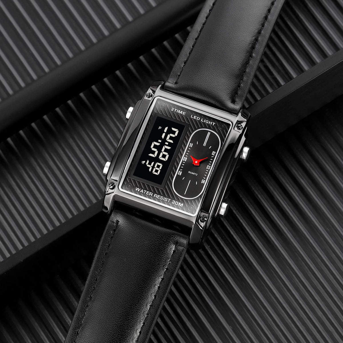 SKMEI 1868 Men's Digital Analog Watch | Black & Gold