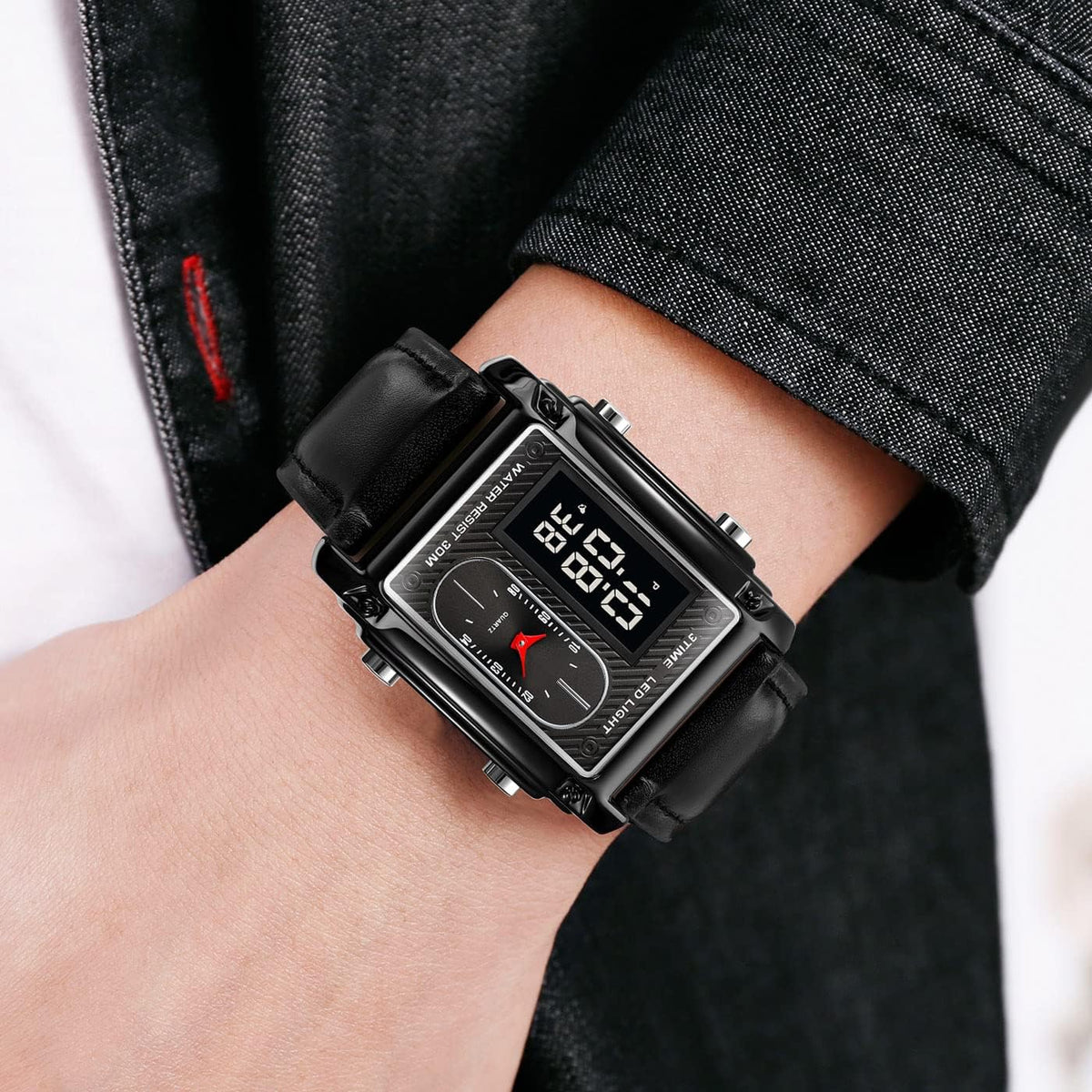 SKMEI 1868 Men's Digital Analog Watch | Black & Gold