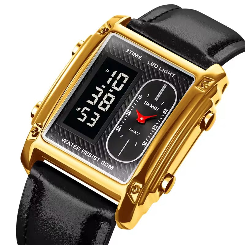 SKMEI 1868 Men's Digital Analog Watch | Black & Gold