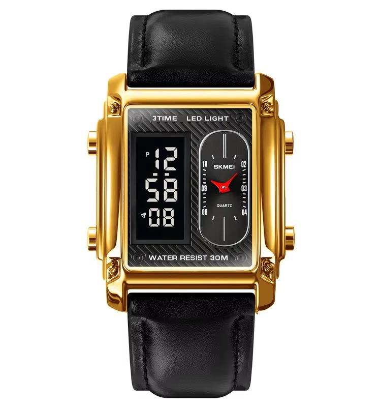 SKMEI 1868 Men's Digital Analog Watch | Black & Gold