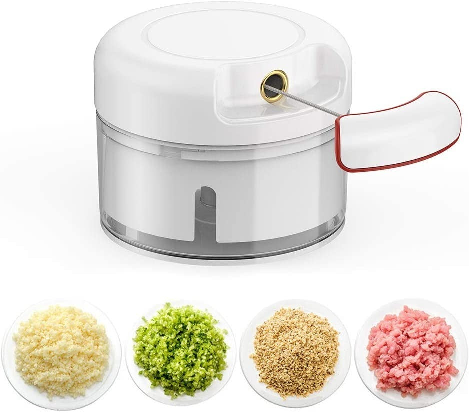 Mini Food Chopper | Hand-Powered Meat &amp; Vegetable Mincer