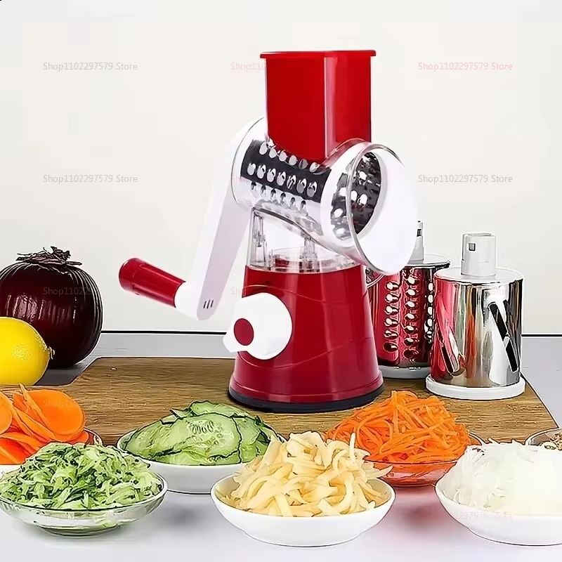 3-in-1 Vegetable Cutter & Slicer | Manual Cheese Grater & Food Chopper