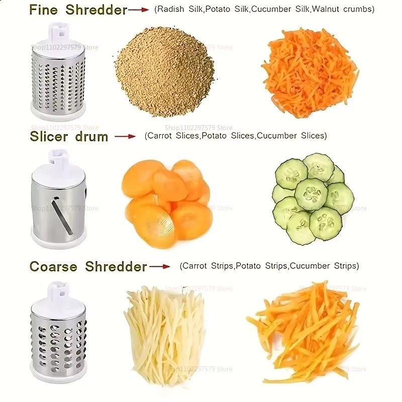 3-in-1 Vegetable Cutter & Slicer | Manual Cheese Grater & Food Chopper