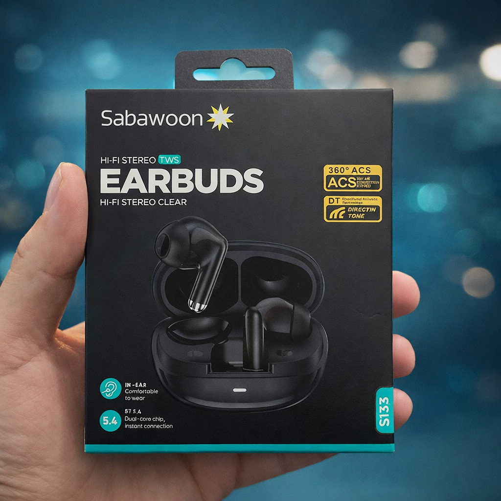 Sabawoon ST33 Wireless Earbuds | Bluetooth 5.4 Hi-Fi TWS