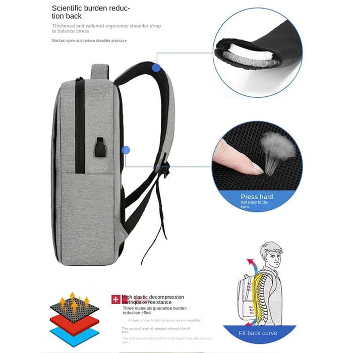 OIWAS BP078 Laptop Backpack | Expandable Large Capacity USB Backpack