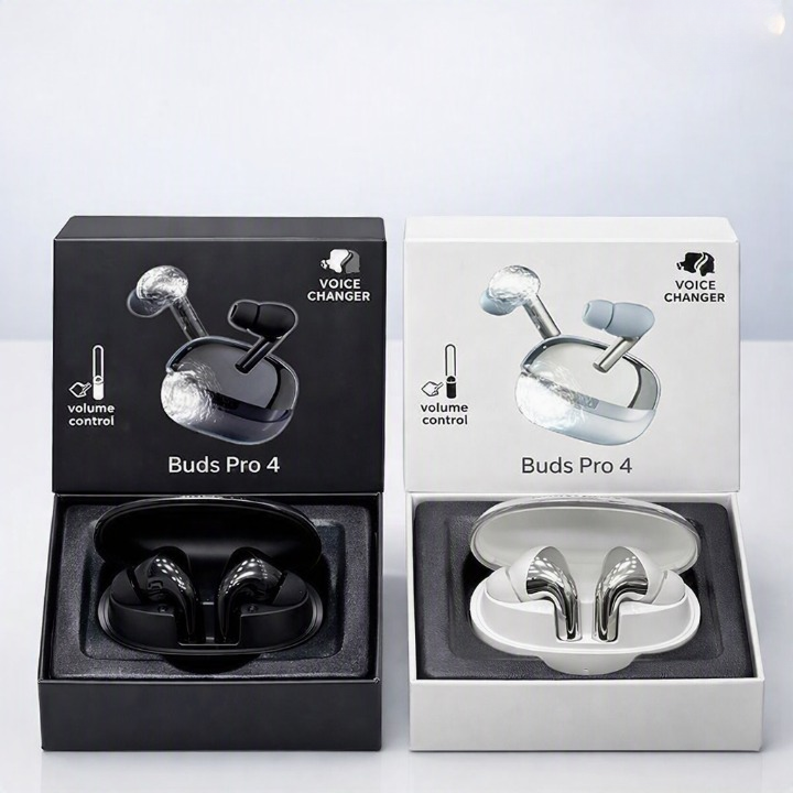Buds Pro 4 Wireless Bluetooth Earbuds | Voice Changer & Volume Control