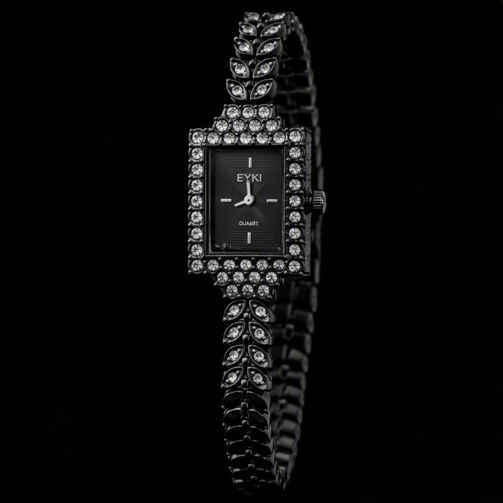 Korean Leaf Watch for Women – Elegant Black Trendy Fashion Watch