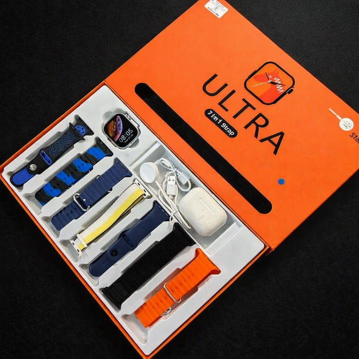 7-in-1 Ultra 3 Smart Watch with 7 Colorful Straps | Smartwatch