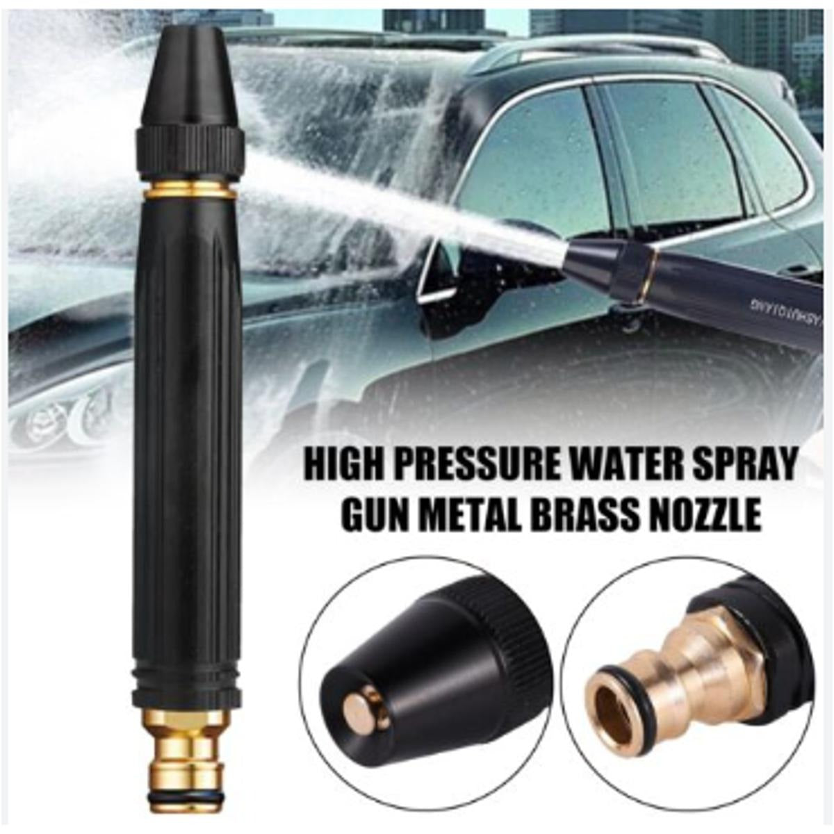 High Pressure Brass Water Spray Gun | Adjustable Garden Hose Nozzle