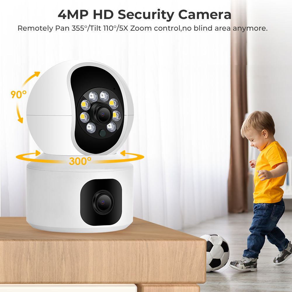 SPEED-X N9-2 8K Dual-Lens WiFi Security Camera | 4MP