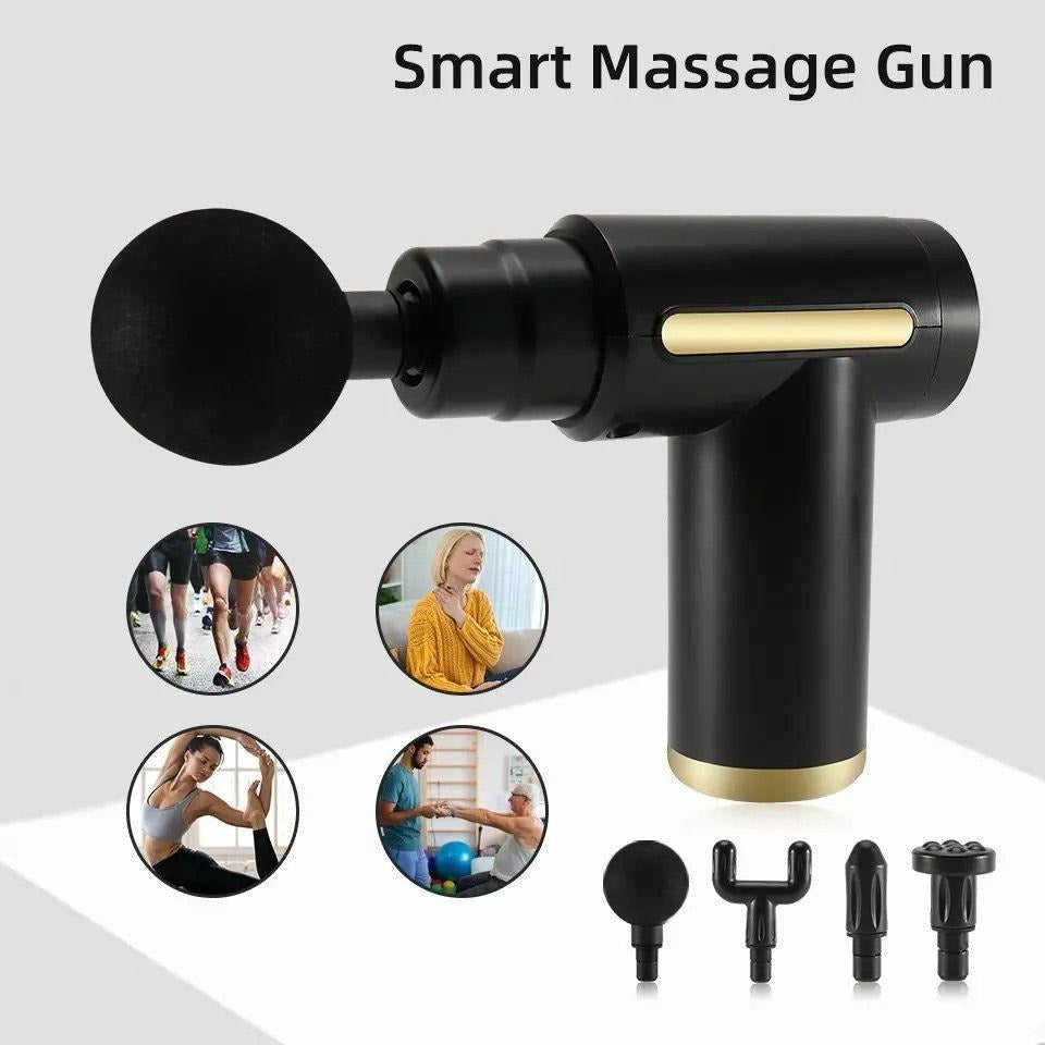 Smart Quiet Massage Gun with 4 Heads | Portable Muscle Massager