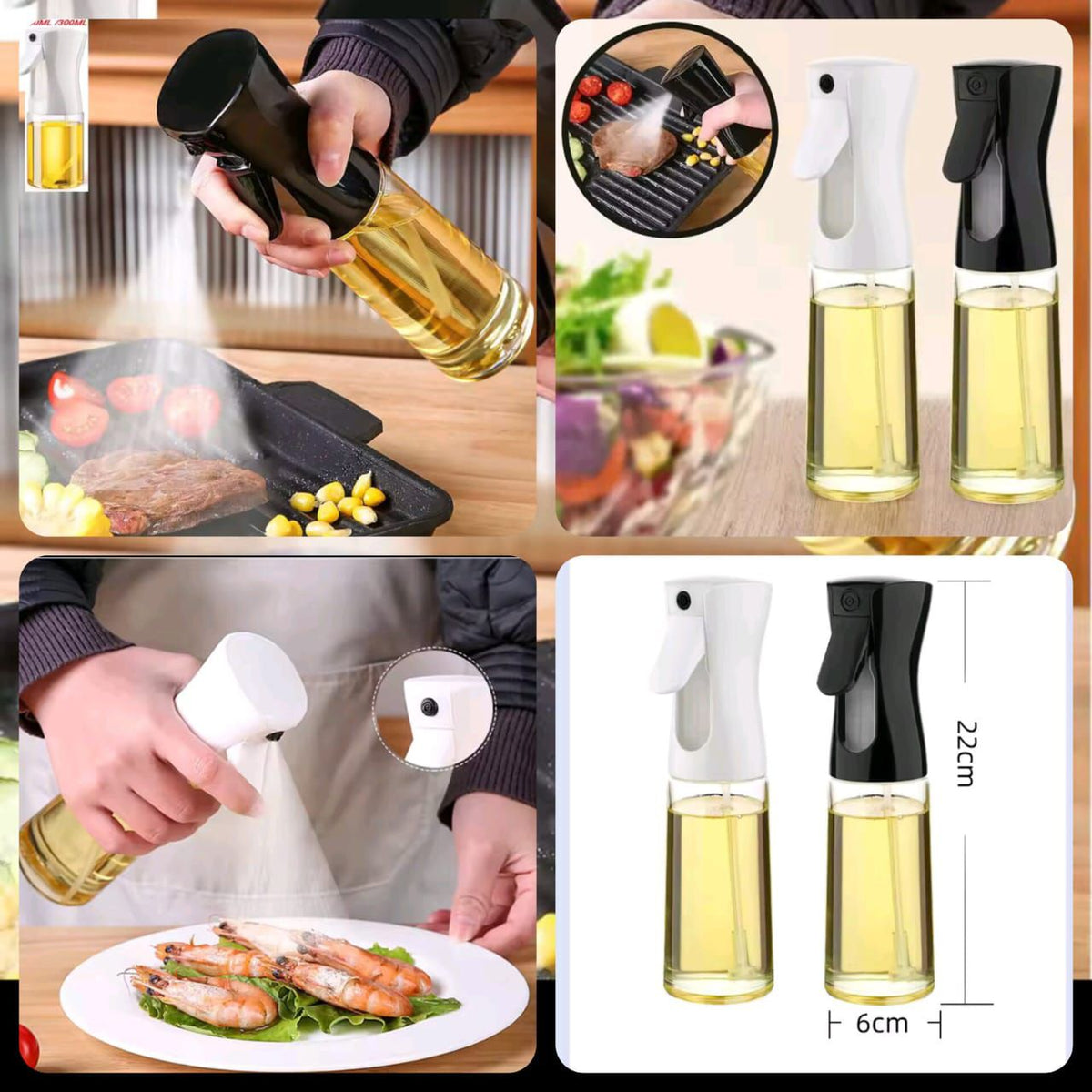 Spray Edible Oil Bottle 300ml | Kitchen Mister & Cooking Dispenser