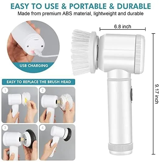 5-in-1 Handheld Electric Cleaning Brush | Multi-Purpose Scrubber