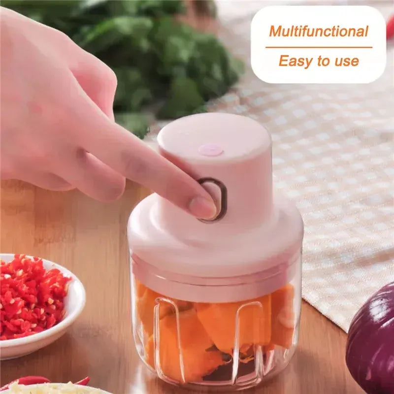 Electric Kitchen Chopper | Mini Garlic, Meat &amp; Vegetable Grinder