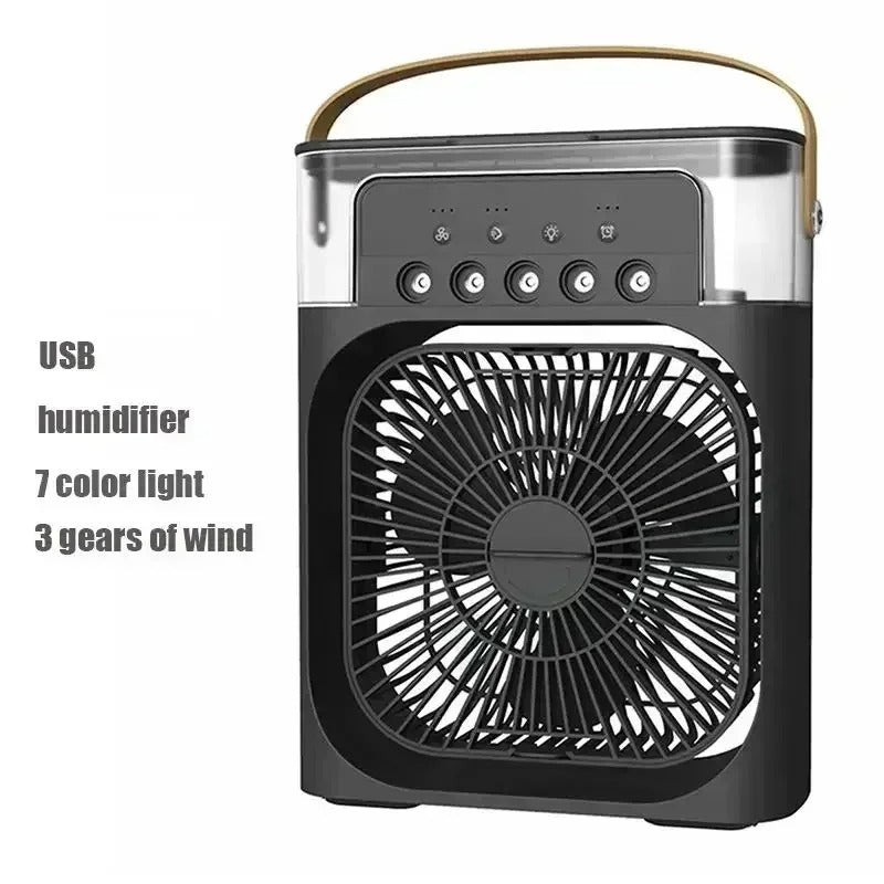 3-in-1 Mini Air Cooler Fan | Portable Humidifier & LED Light