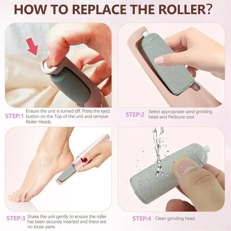 8Pcs Foot Scrub Roller Replacement Heads | Pedicure Refill Rollers
