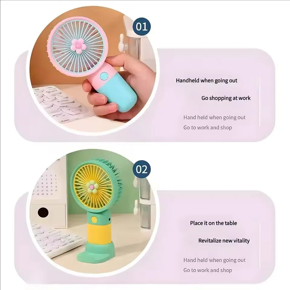 Mini Portable USB Fan| Cute Handheld & Desktop Cooling Fan