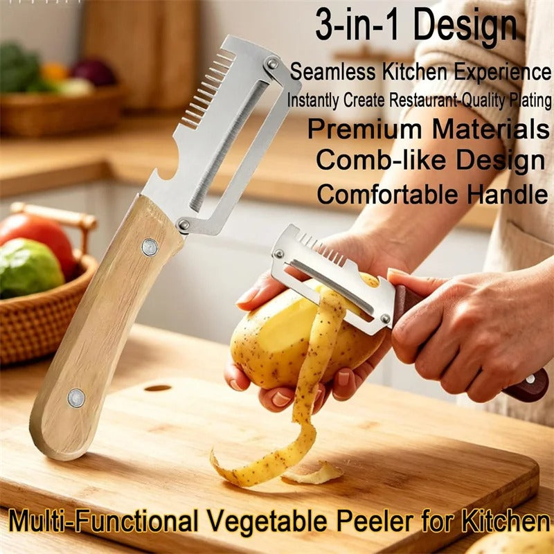 3-in-1 Vegetable Peeler with Grater &amp; Bottle Opener | Kitchen Tool