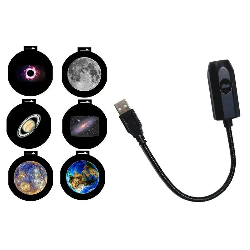 USB Moon Earth Projection Light | 6-Lens Starry Sky Projector